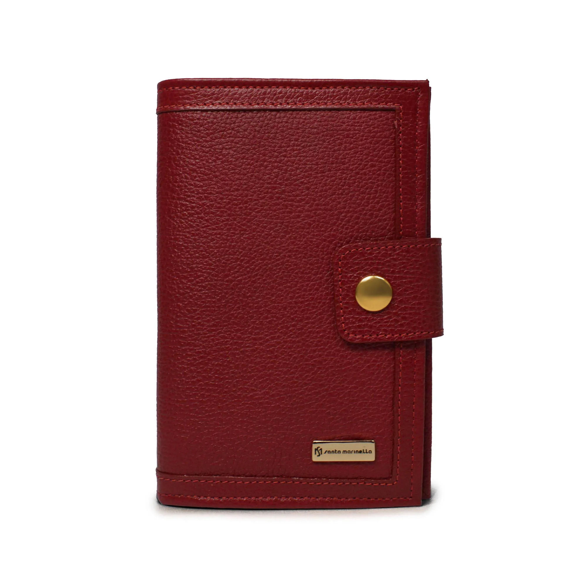 Carteira Grande Mariart em Couro Matelassê Imã Cereja