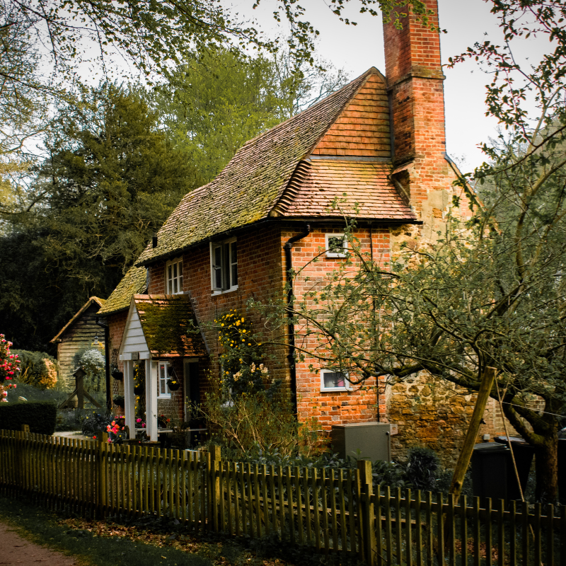 Rural cottage with garden