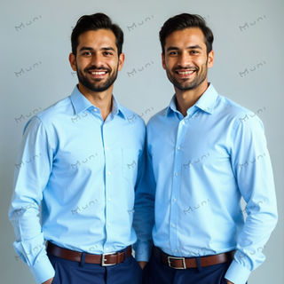 Formal light blue shirts and navy pants, suitable for high-end security services.