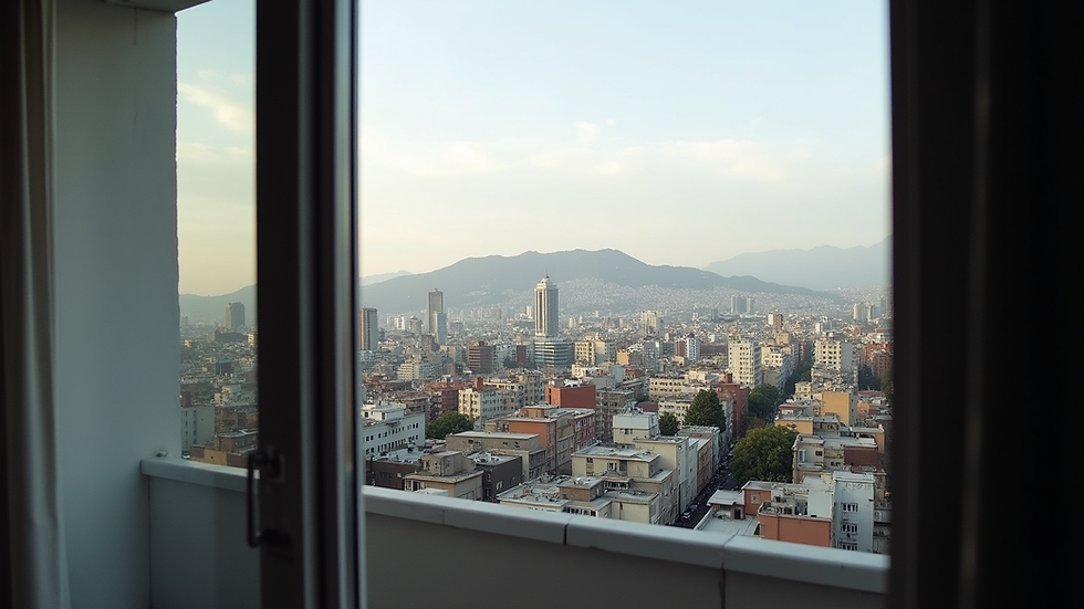 Vista desde un balcón de departamento usado en Santiago con vista a la ciudad