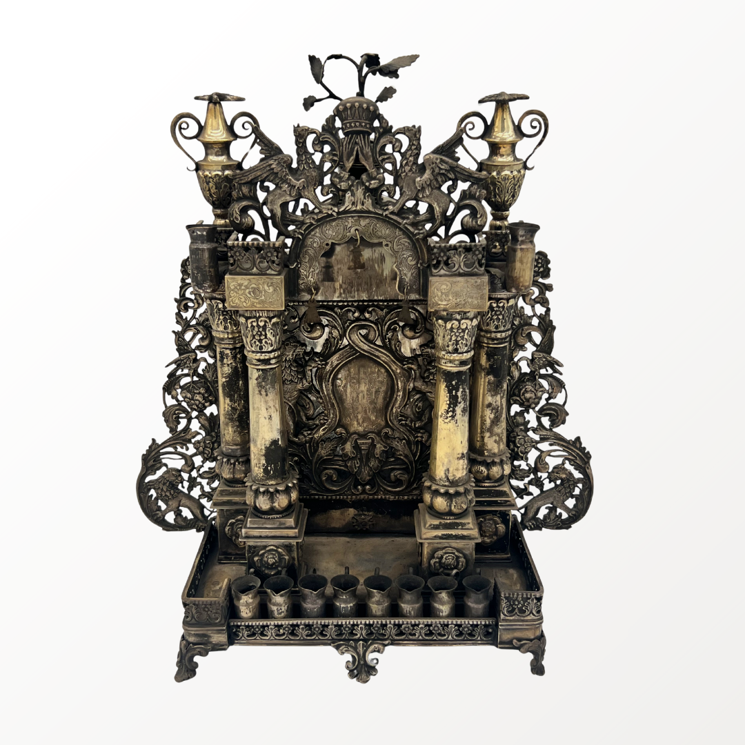 Grand Antique Silver Menorah