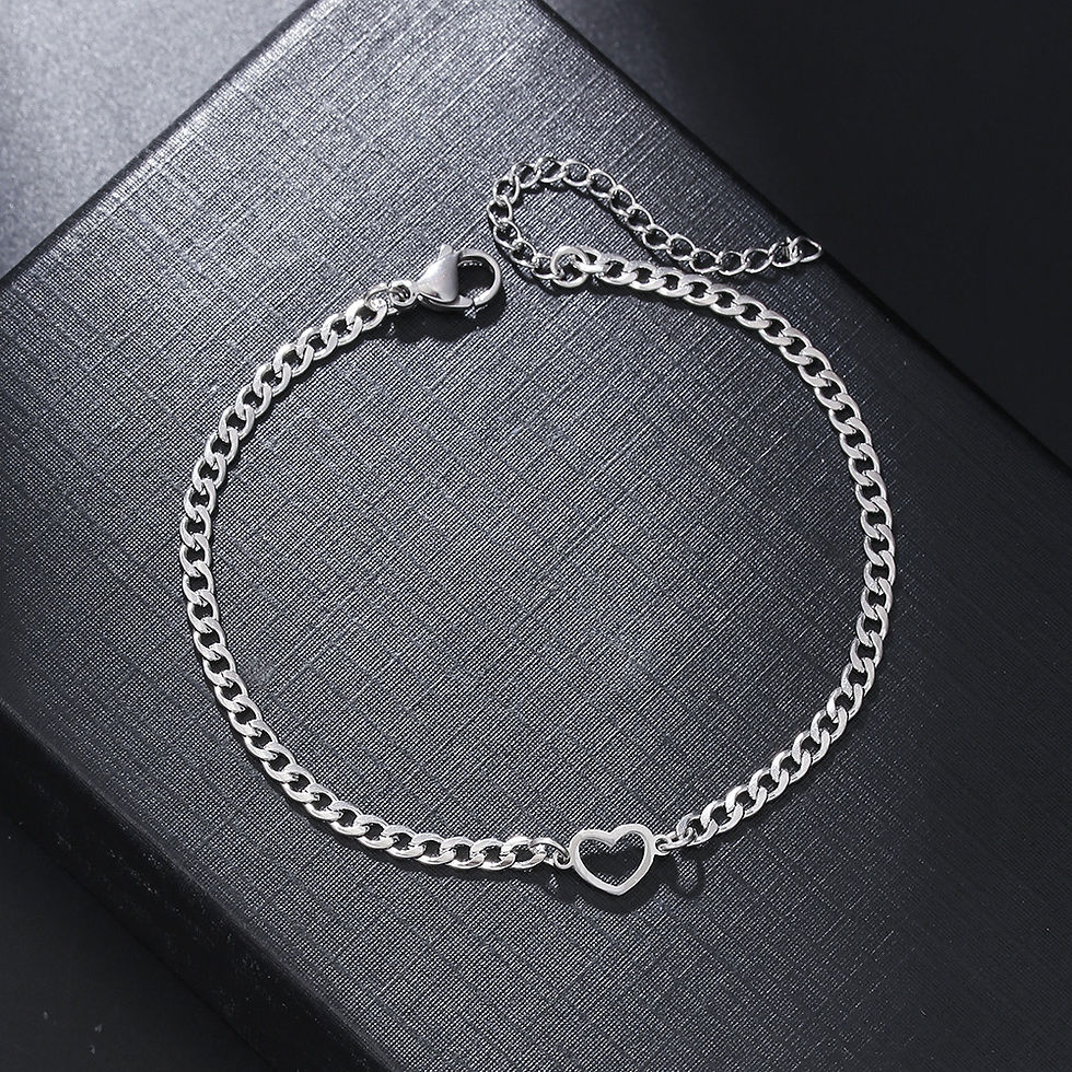 Thumbnail: Geometric stainless steel triangle NK chain bracelet men hip hop cross love char