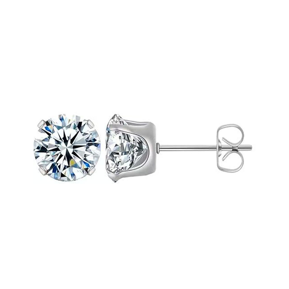 Thumbnail: Four-Claw Synthetic Zircon Earrings