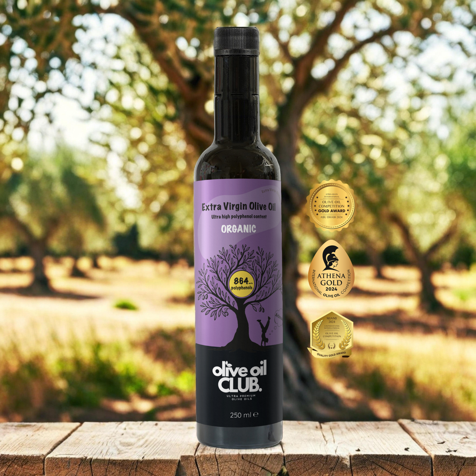 Olive Oil Club : Arbosana 250ml - Polyfenolrijke bio-extra vierge olijfolie