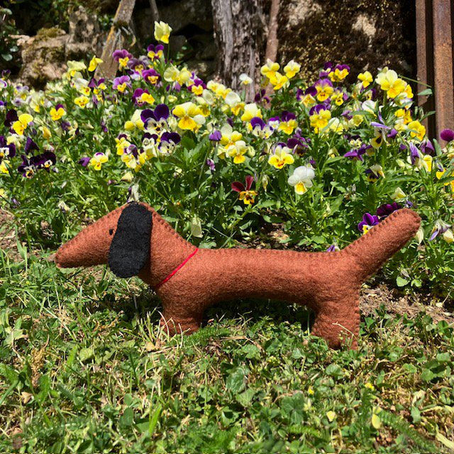 Thumbnail: Luna-Leena: Large Dachshund Luna - brown - wool felt