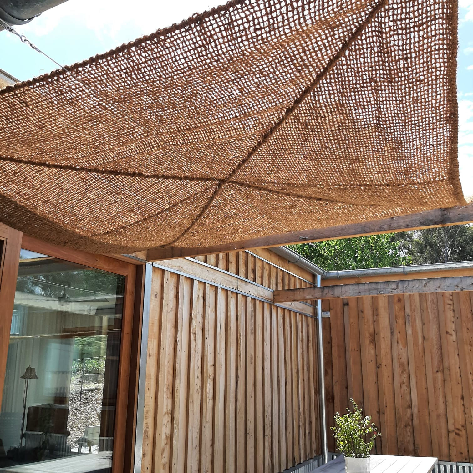 Schaduwdoek vierkant kokosnootvezel