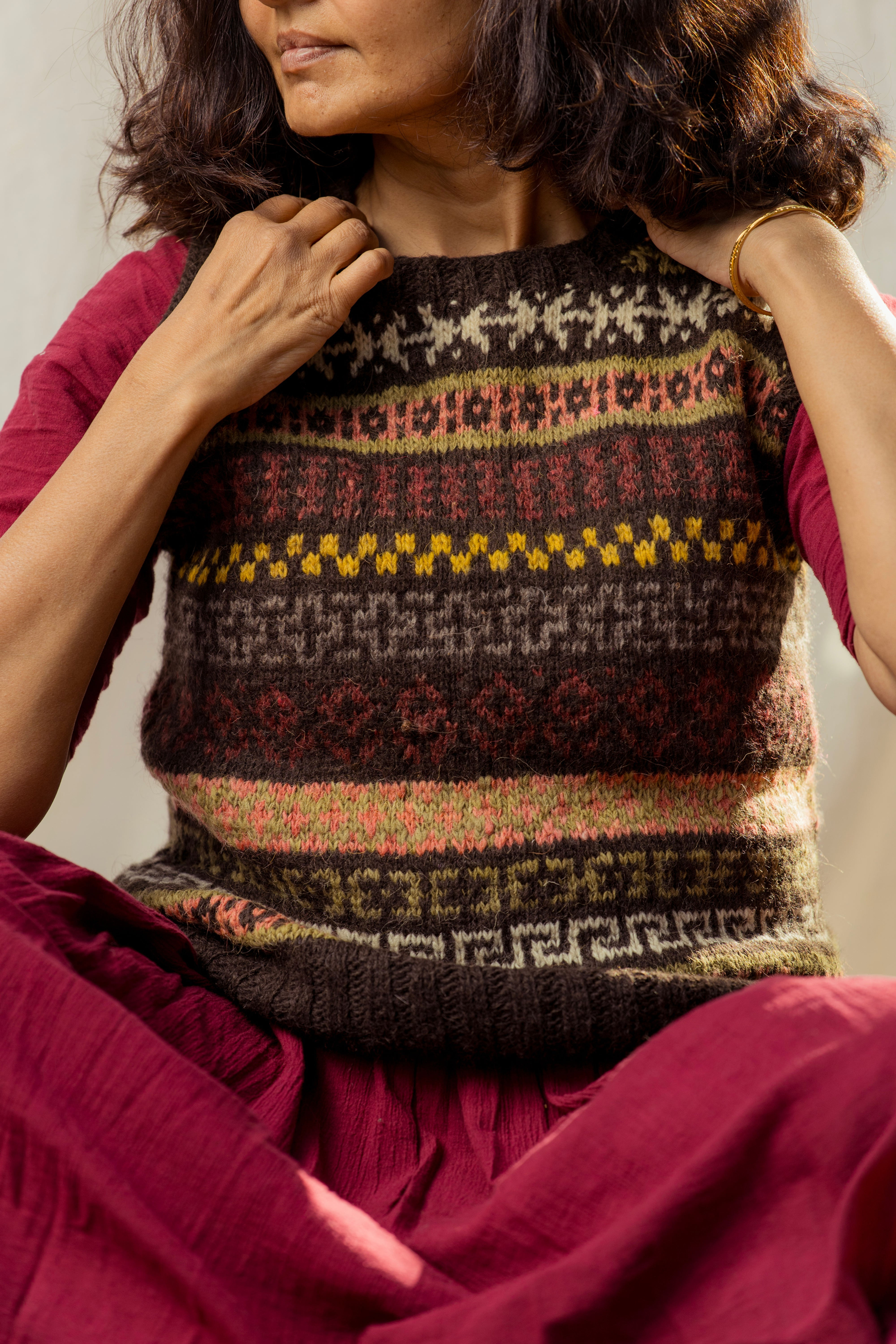 Charkha and Loom : Woodpecker Lahauli Vest