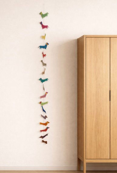 Thumbnail: Luna-Leena : Luna-Leena : teckel slinger - meerkleurig - L125 cm - dik ecopapier