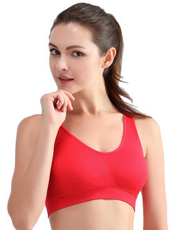 Sexy red push-up sports bra