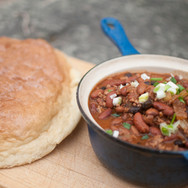 elk chili & gaboo boo bread