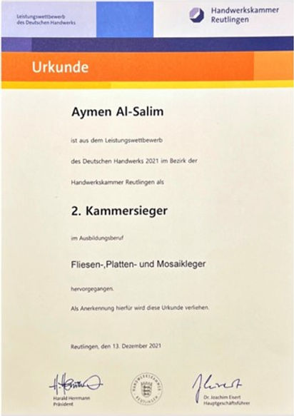 Urkunde Aymen Al-Salim