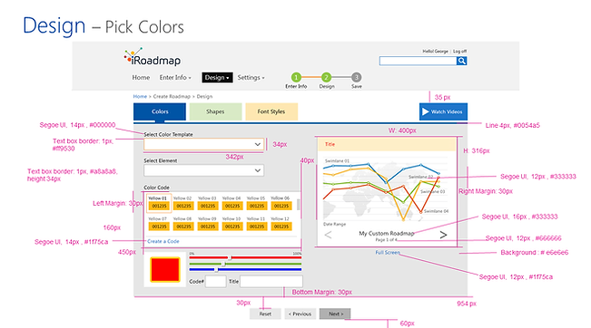 Design - Pick colors iRoadmap