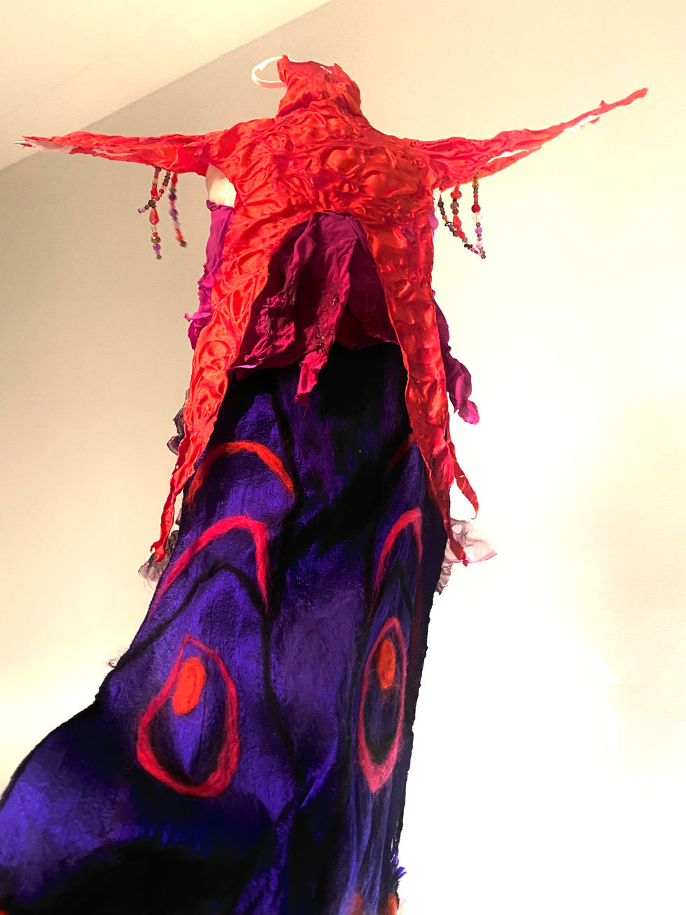 Back view - felted moth wings
