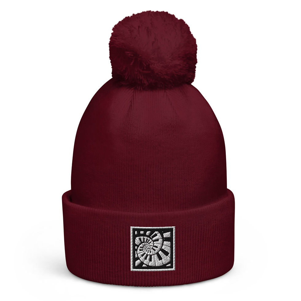 Thumbnail: 'Landscapes' Piano Spiral Pom pom beanie