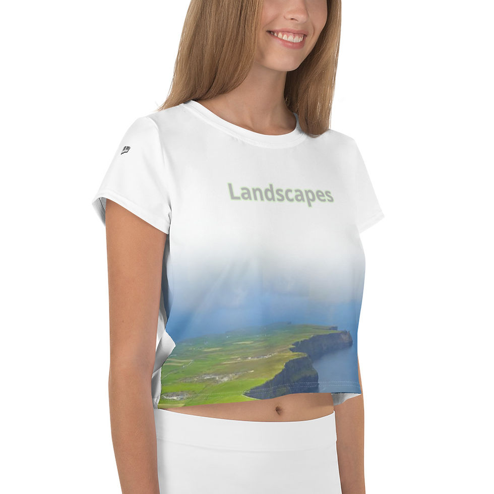 Thumbnail: 'Landscapes' & Piano Spiral Print Crop Tee