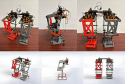 Five-bar linkage leg mechanism bipedal robot - Type I