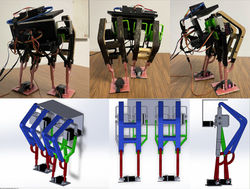 Five-bar linkage leg mechanism bipedal robot - Type II
