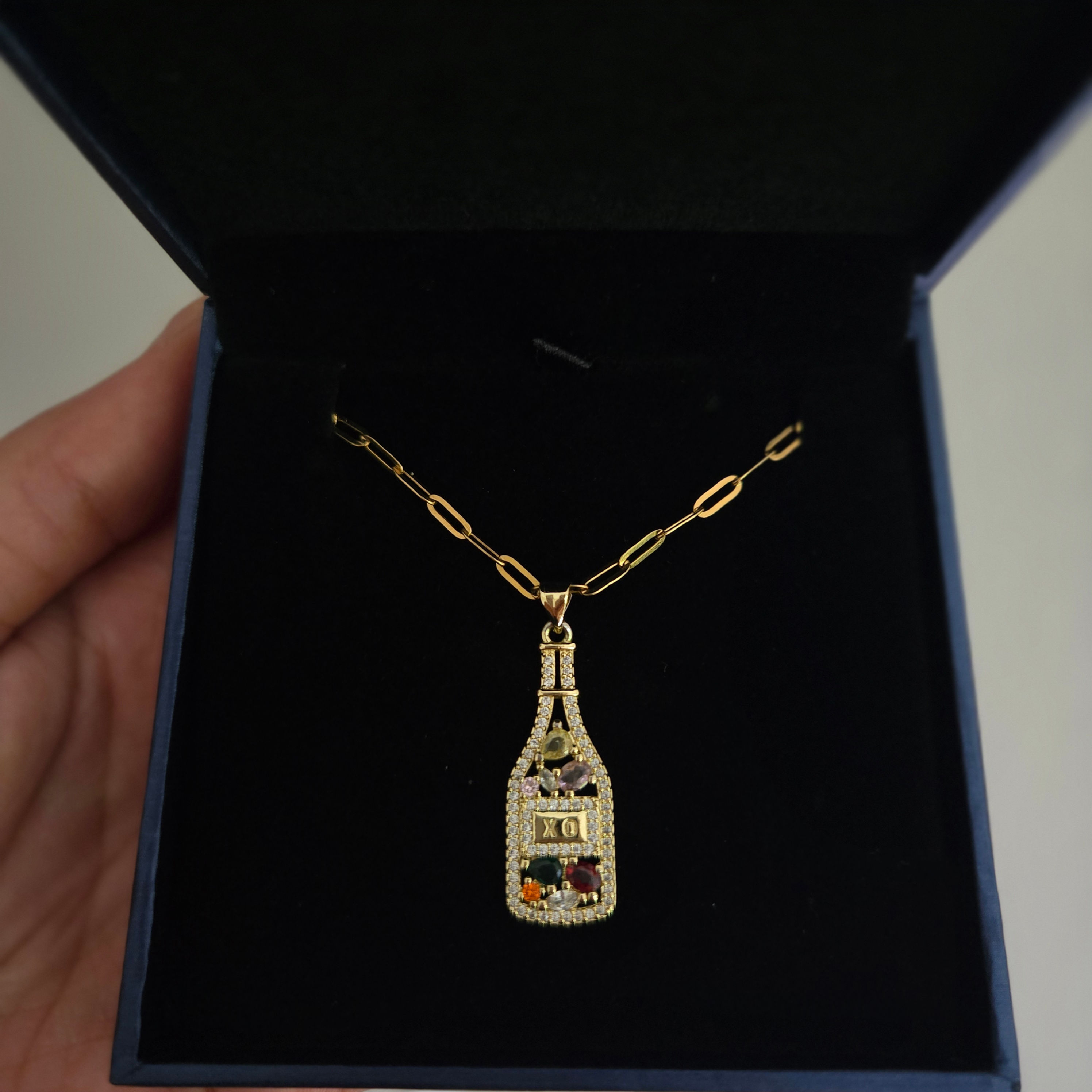 Champagne bottle necklace