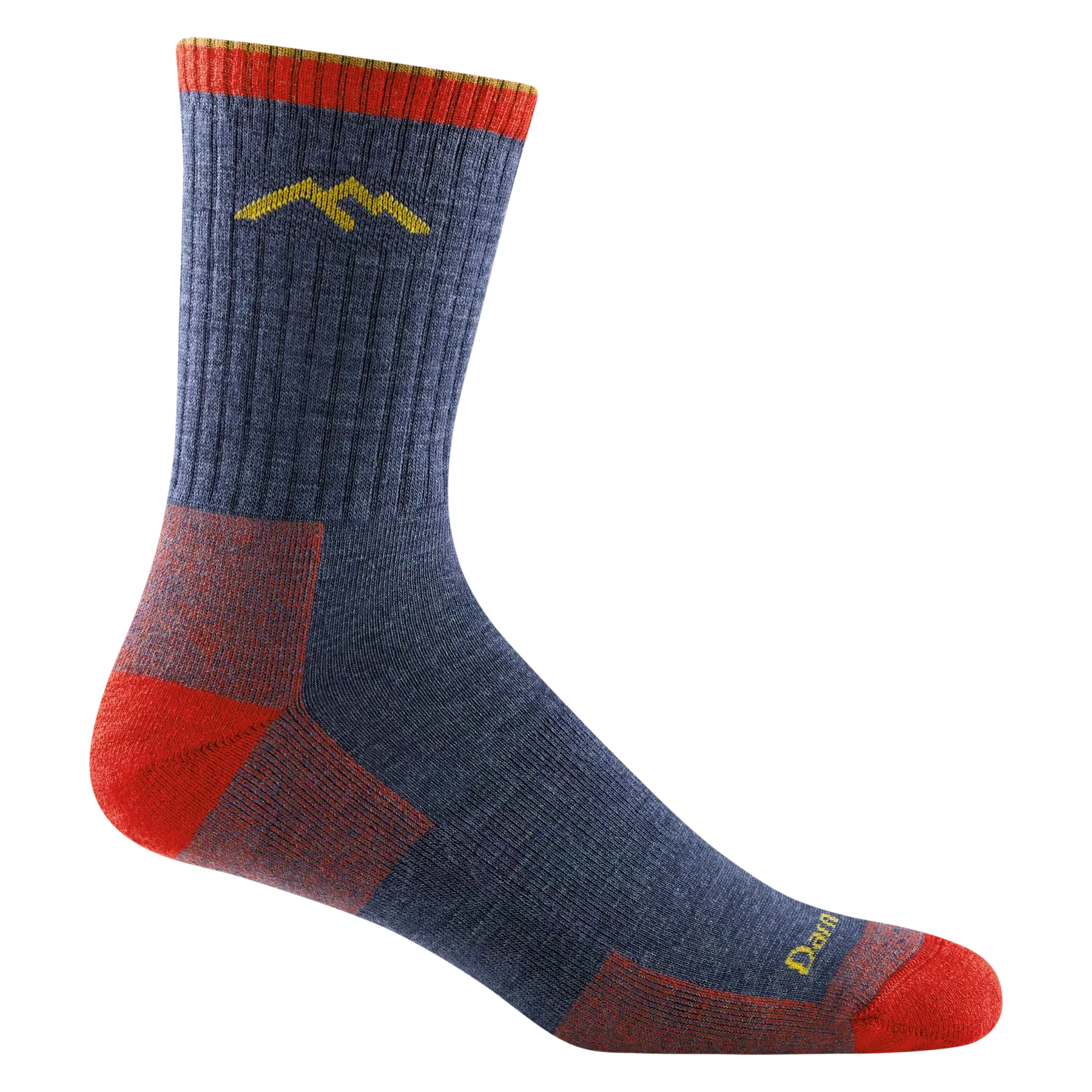 Men's Hiker Micro Crew Midweight Hiking Socks- Denim