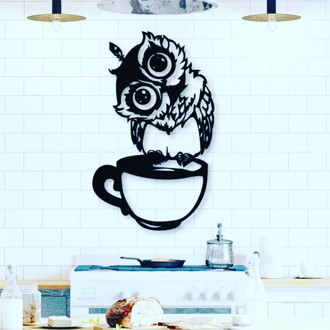 Eule auf Tasse ca. 85cm