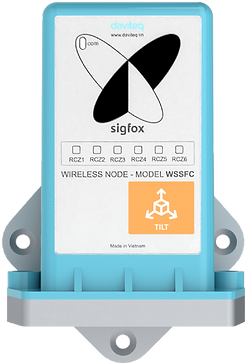 Daviteq Sigfox Wireless Tilt Sensor WSSFC for monitoring angle and inclination in industrial equipment and structures.