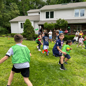 Children playing capture the flag.