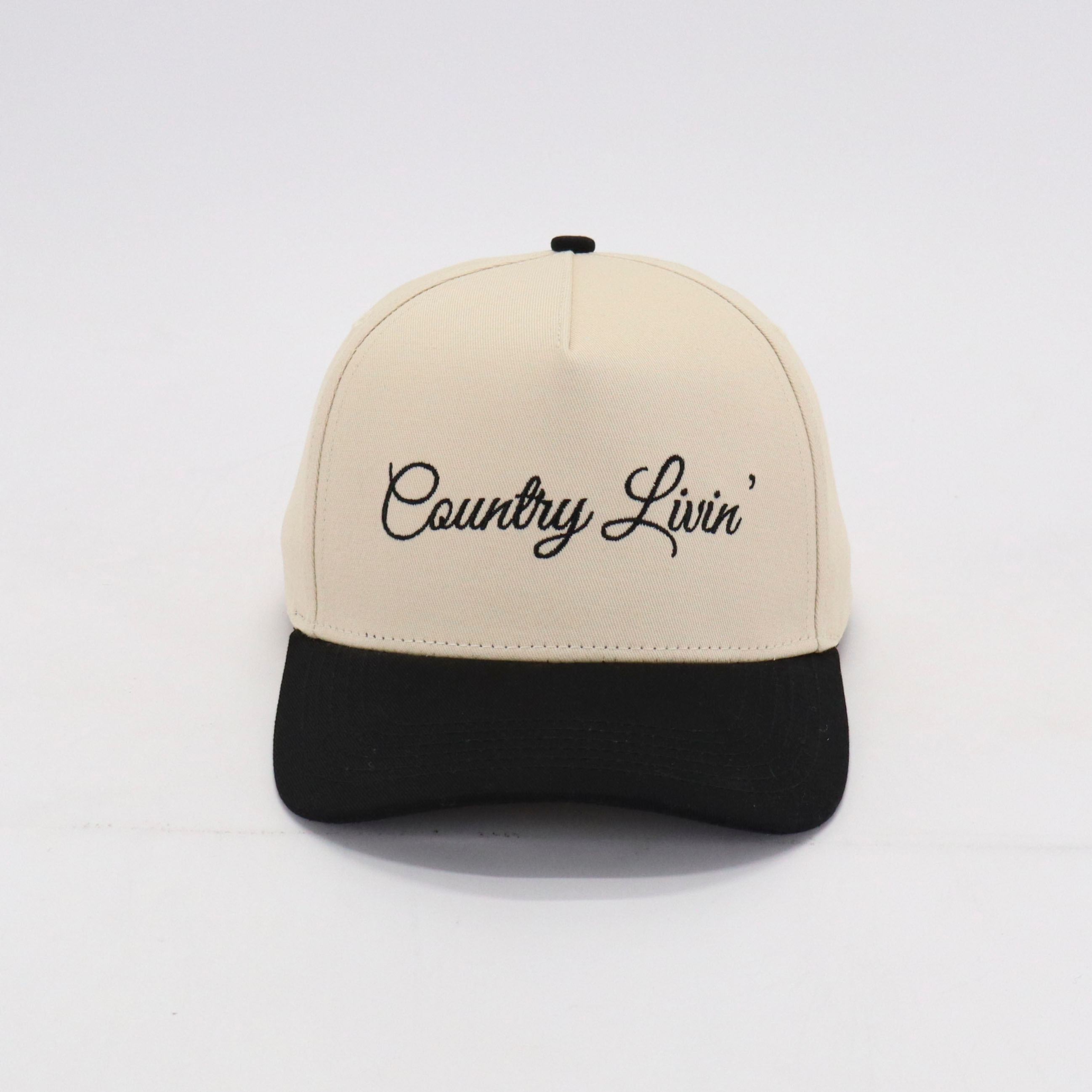 Cream and Black Two-Tone Hat