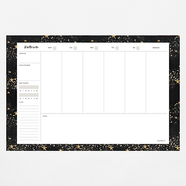 Large Deskpad Weekly Calendar - Starry Night