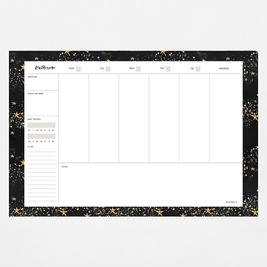 Large Deskpad Weekly Calendar - Starry Night