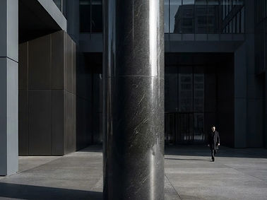 An editorial architectural photograph of