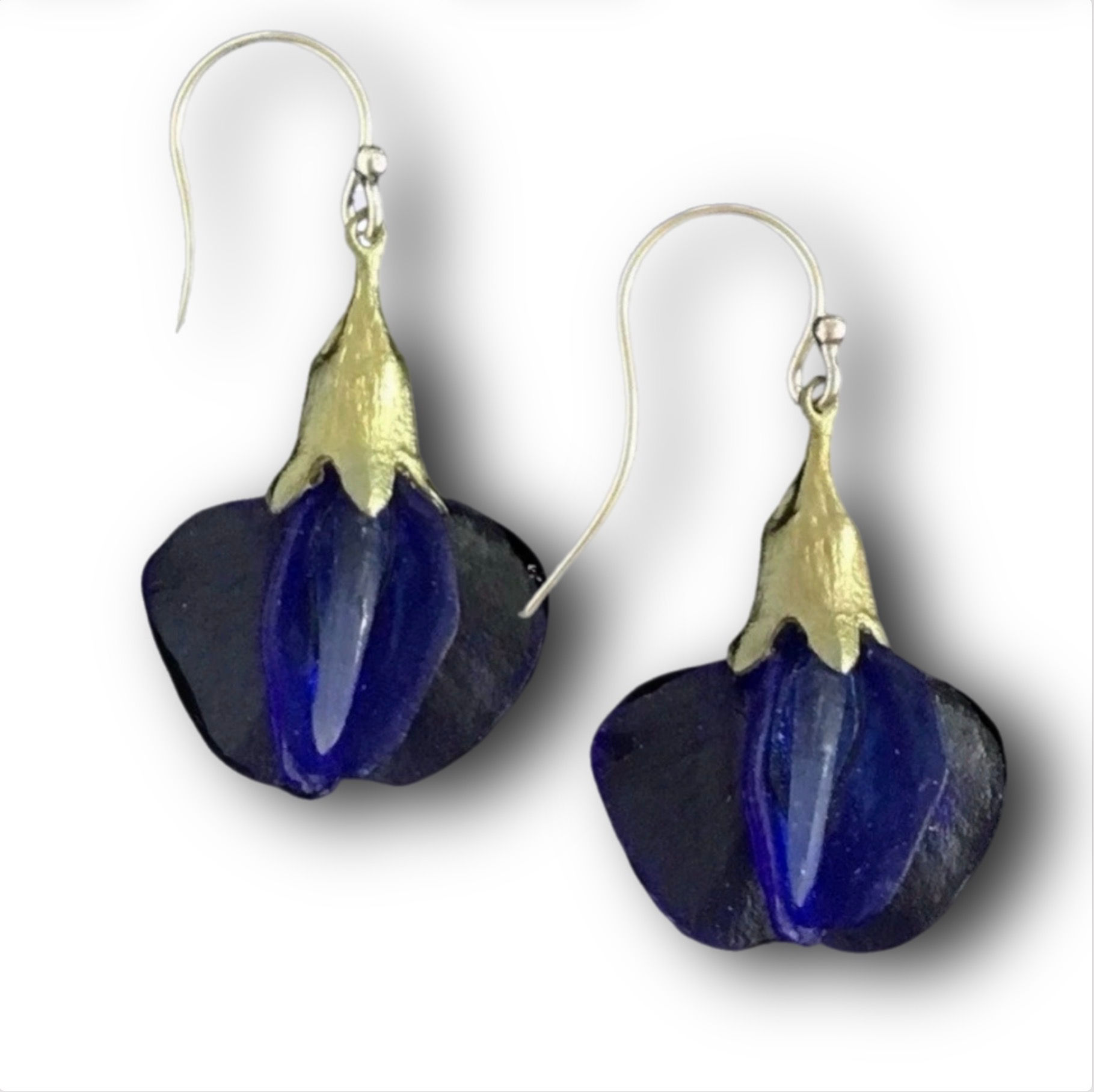 Michael Michaud False Indigo Wire Earrings Botanical Gift J