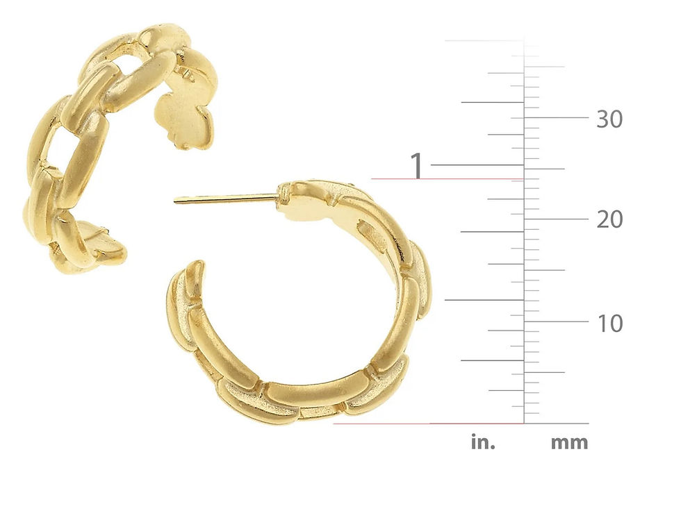 Thumbnail: Susan Shaw Mini Chain Hoops Earrings 24K TP Gold Jewelry