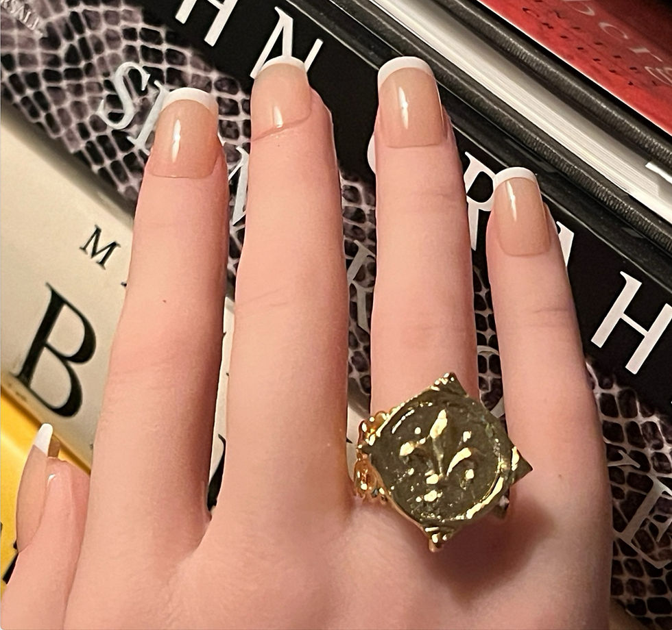 Thumbnail: Susan Shaw  Fleur De Lis Ring 24k TPG Jewelry Gift
