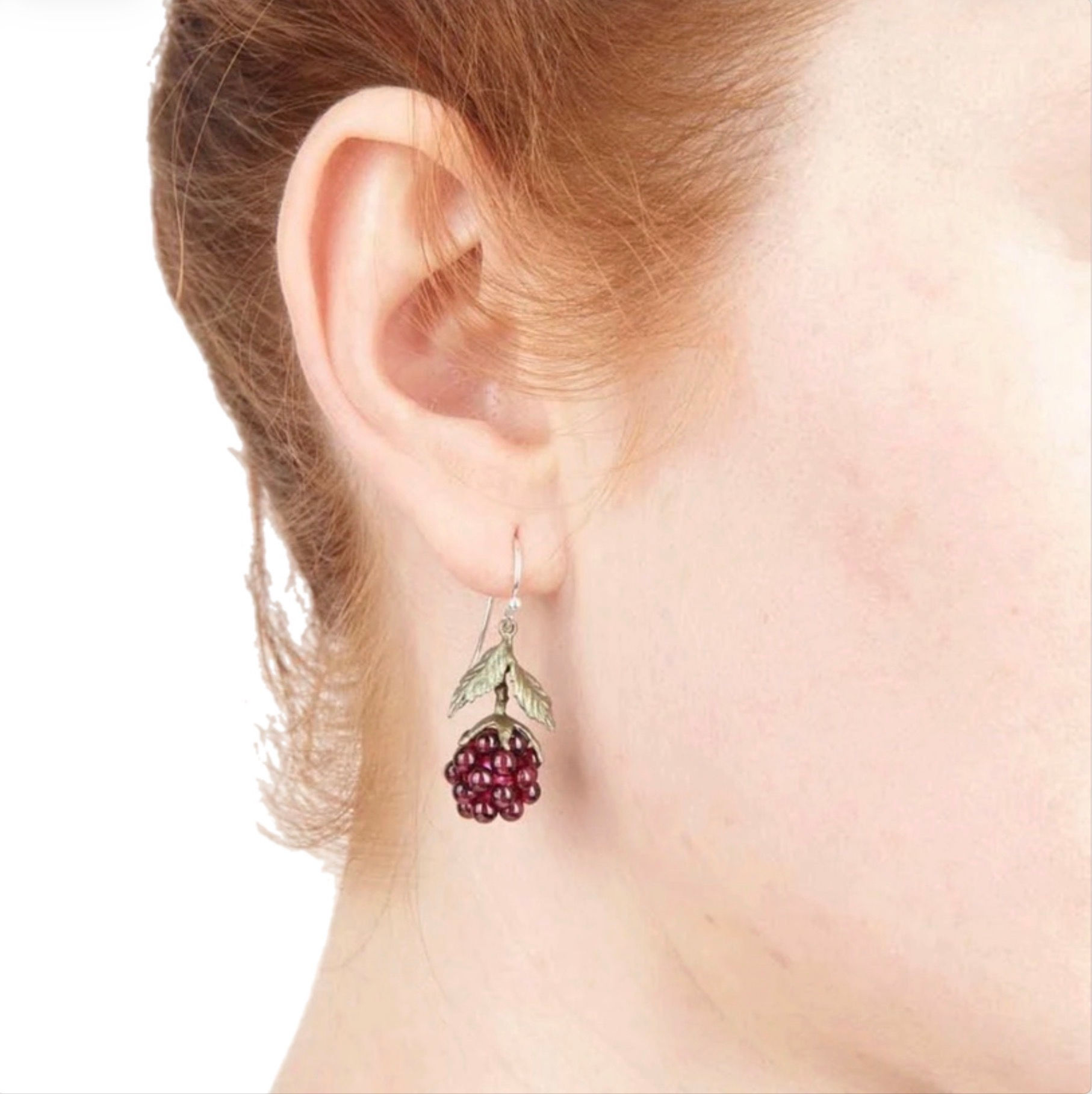 Michael Michaud Raspberry Wire Earrings Botanical Gift