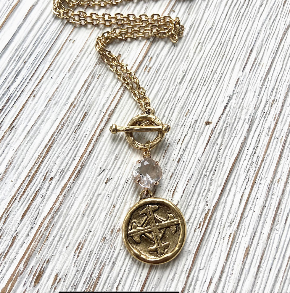 Thumbnail: VB & Co Serenity Prayer Necklace Religious Cross Jewelry