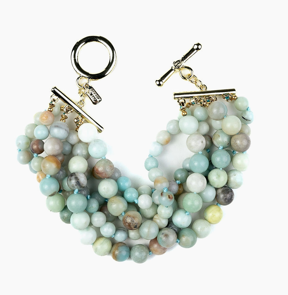 Thumbnail: Kenneth Jay Lane Amazonite Beaded Toggle Bracelet