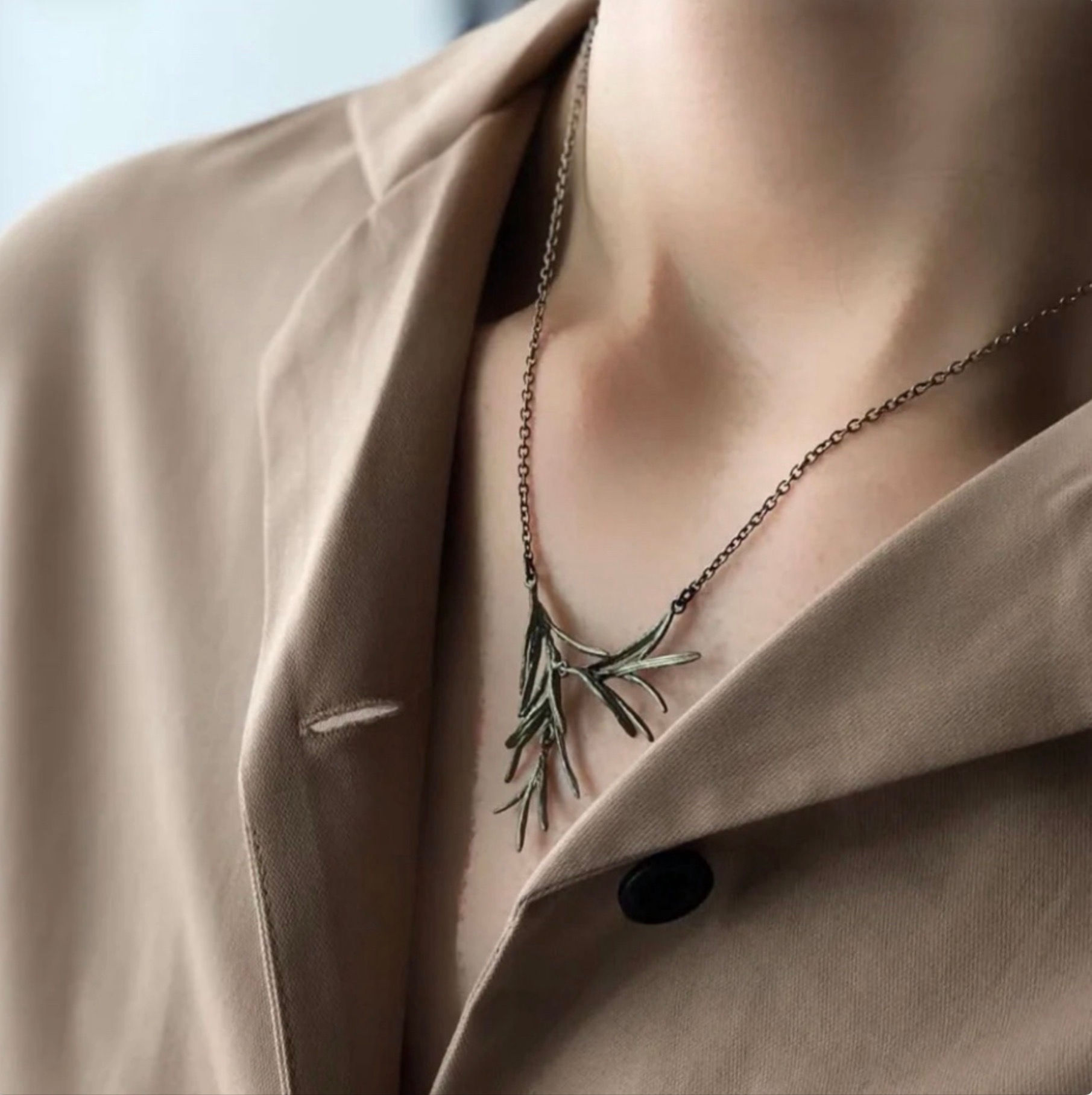 Michael Michaud Dainty Rosemary Pendant Botanical Jewelry