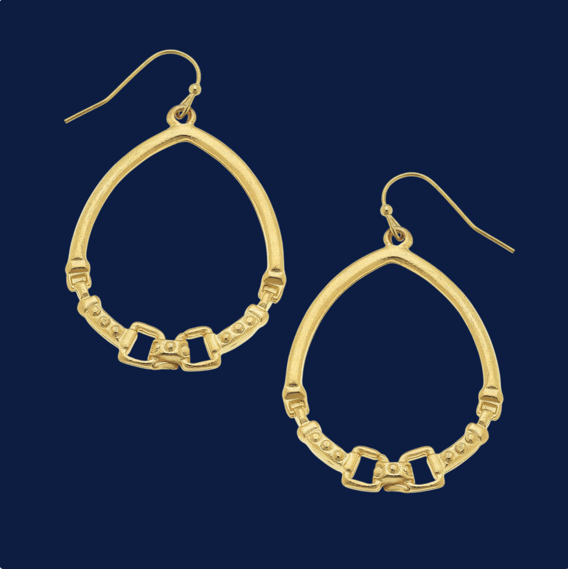 Susan Shaw Horse Bit Oval Earrings