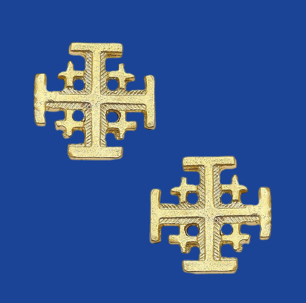 Thumbnail: Susan Shaw Cross Studs Earrings 24K TGP Jewelry