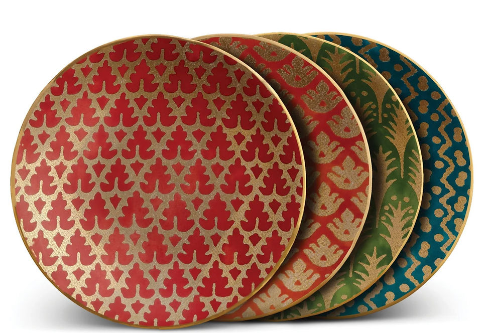 L’Objet Fortuny Assorted Canape Plates (Set of 4)