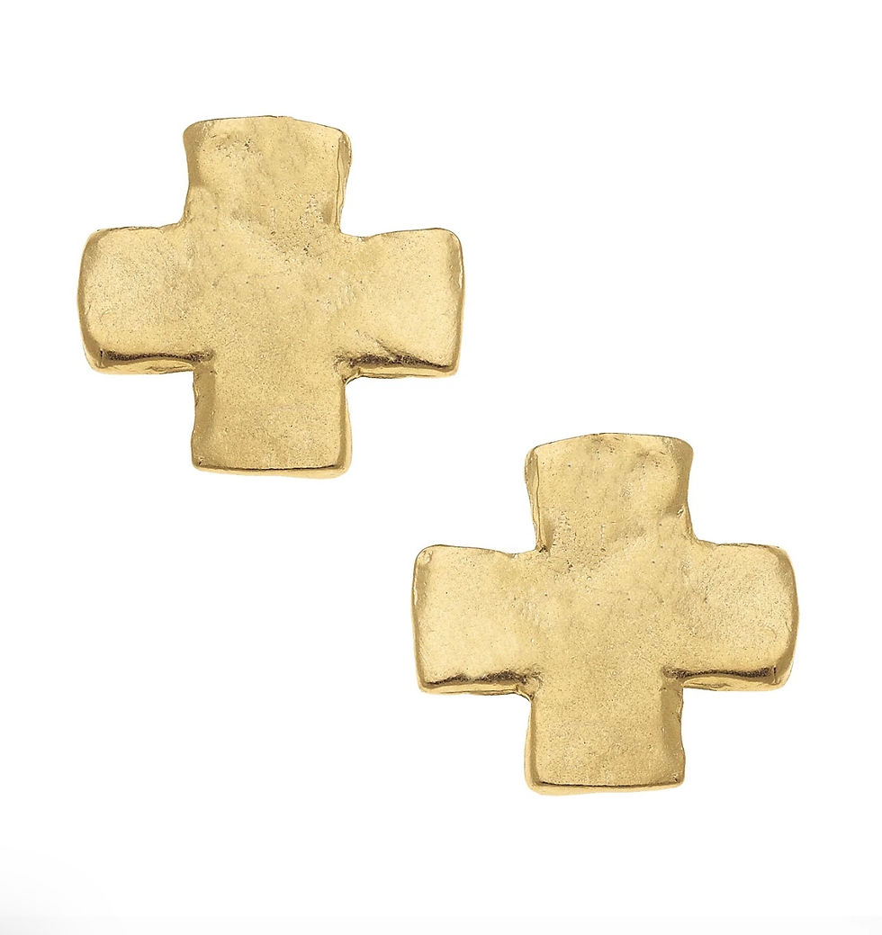 Thumbnail: Susan Shaw Earrings Square Cross Studs
