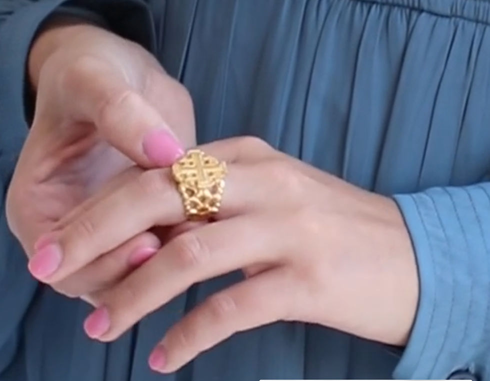 Thumbnail: Susan Shaw Cross Ring 24k TPG Jewelry