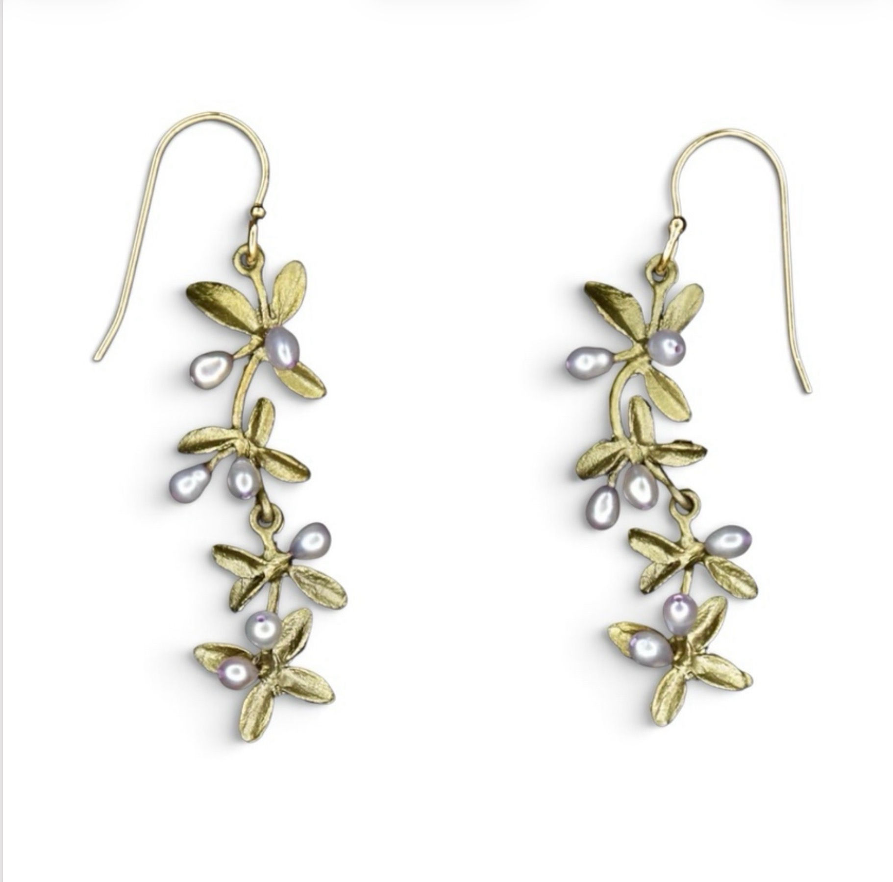 Michael Michaud Thyme Long Wire Earrings Botanical Gift J