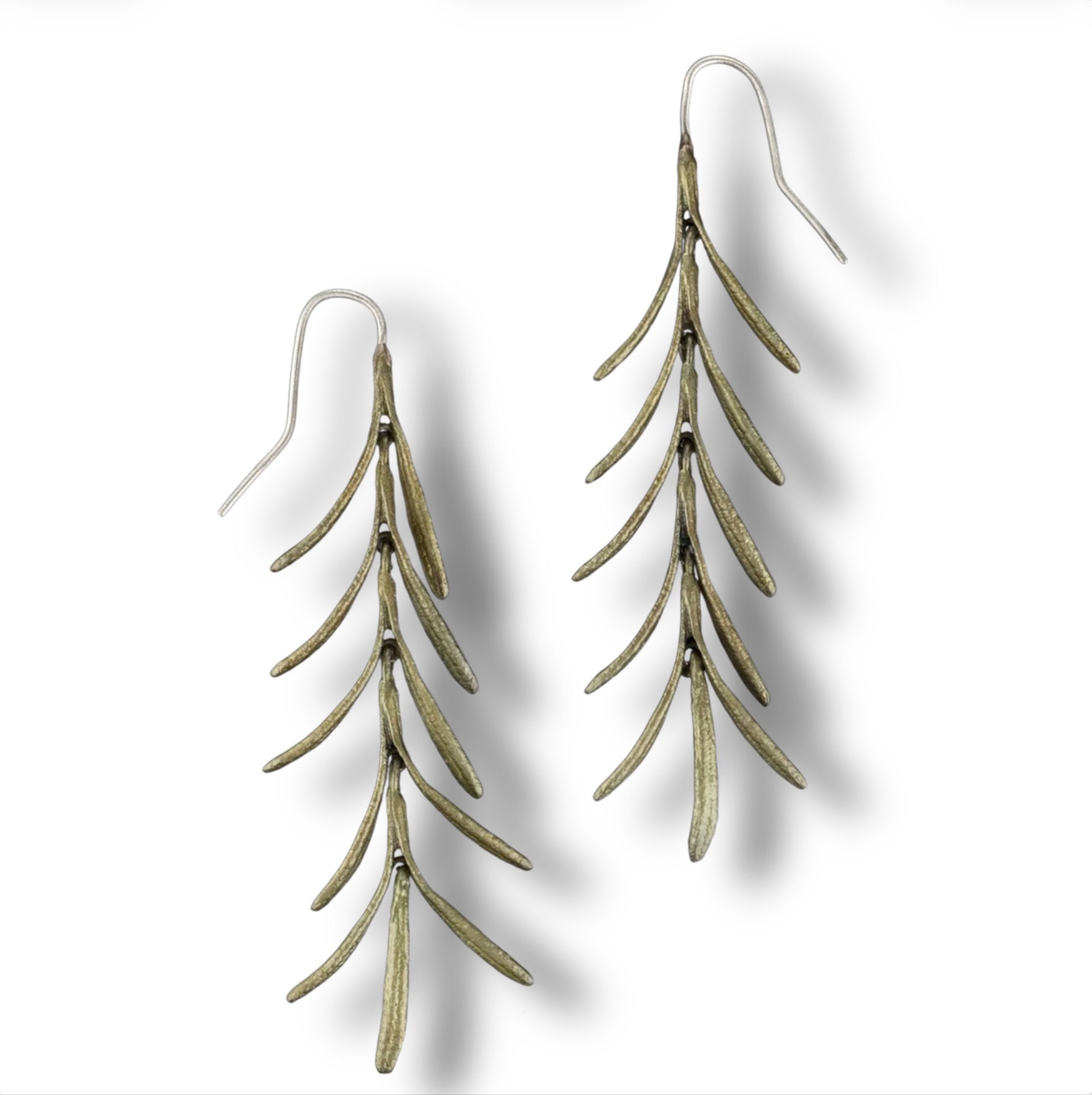 Michael Michaud Rosemary Long Dangle Wire Earrings Botanical Gift Jewerly