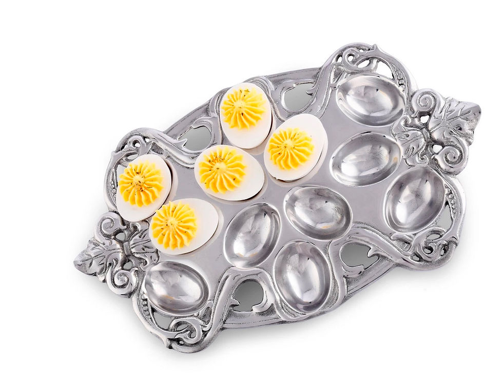 Thumbnail: Arthur Court Fleur De Lis Deviled Egg Holder Tray Plate