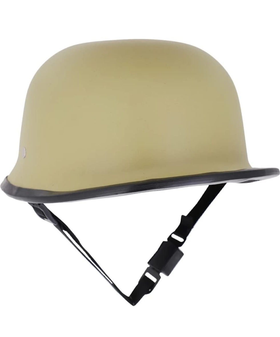 RoadReligion German Style Helmet, Retro Style Half face Helmet (Khaki matt)