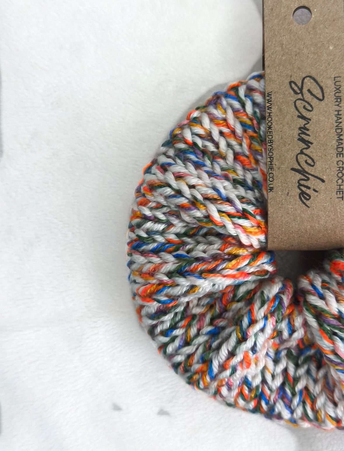 Knitted Scrunchie - Autumn Rainbow