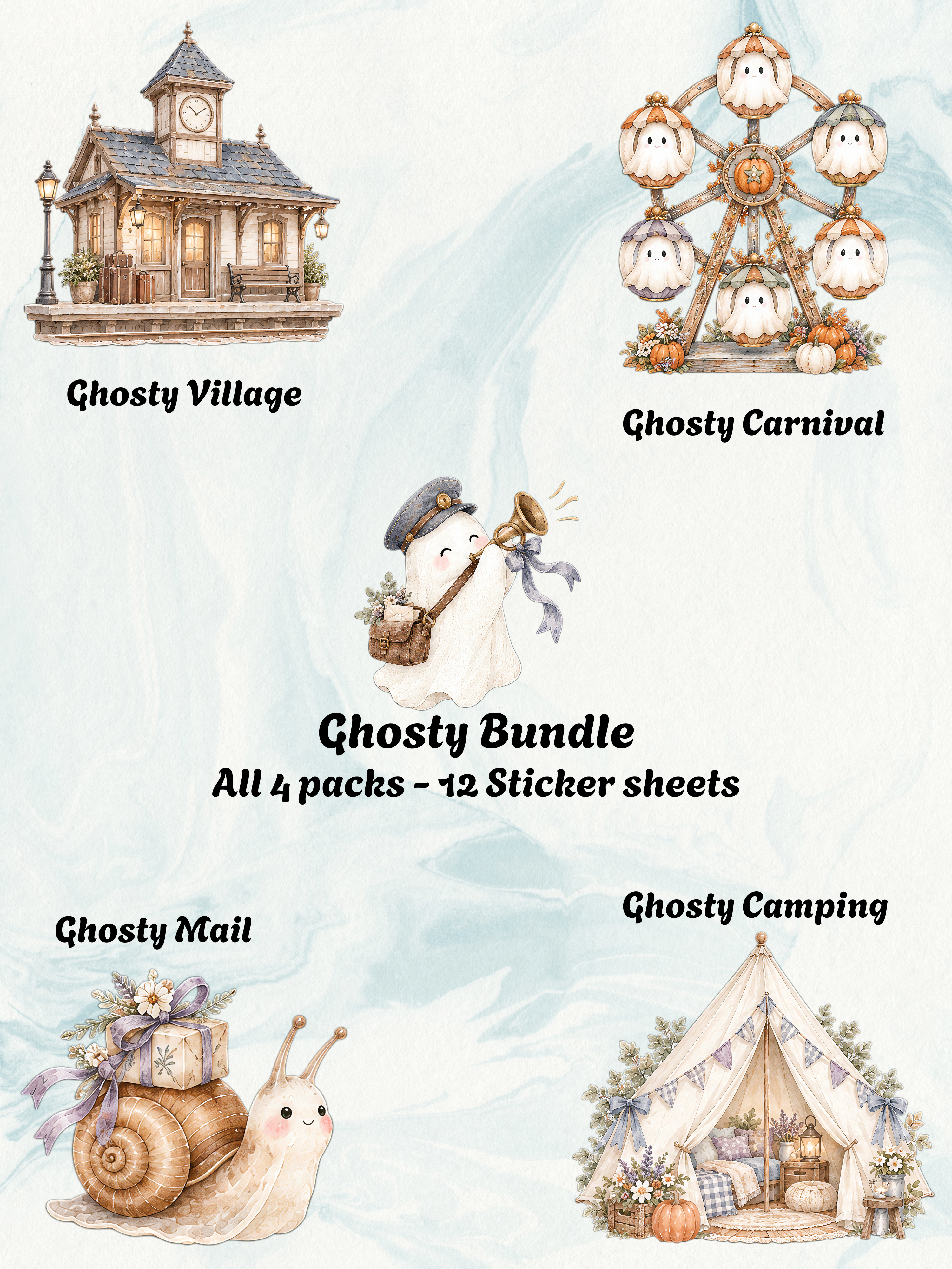 Ghosty Sticker Sheet Mini Kits