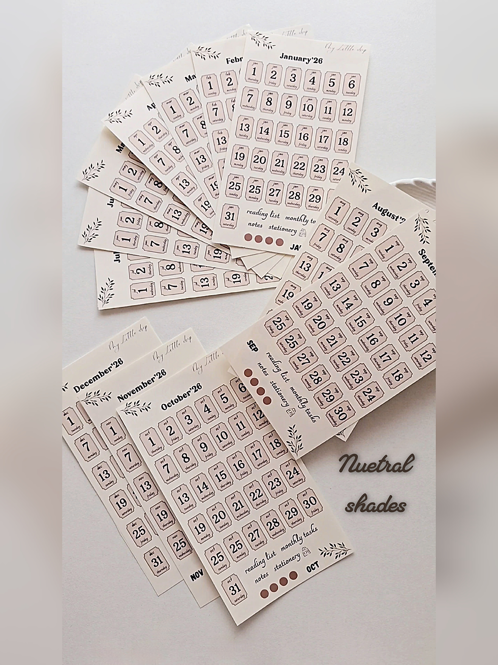 Thumbnail: Calendar pack for 2025 (Kiss-cut) sticker sheets
