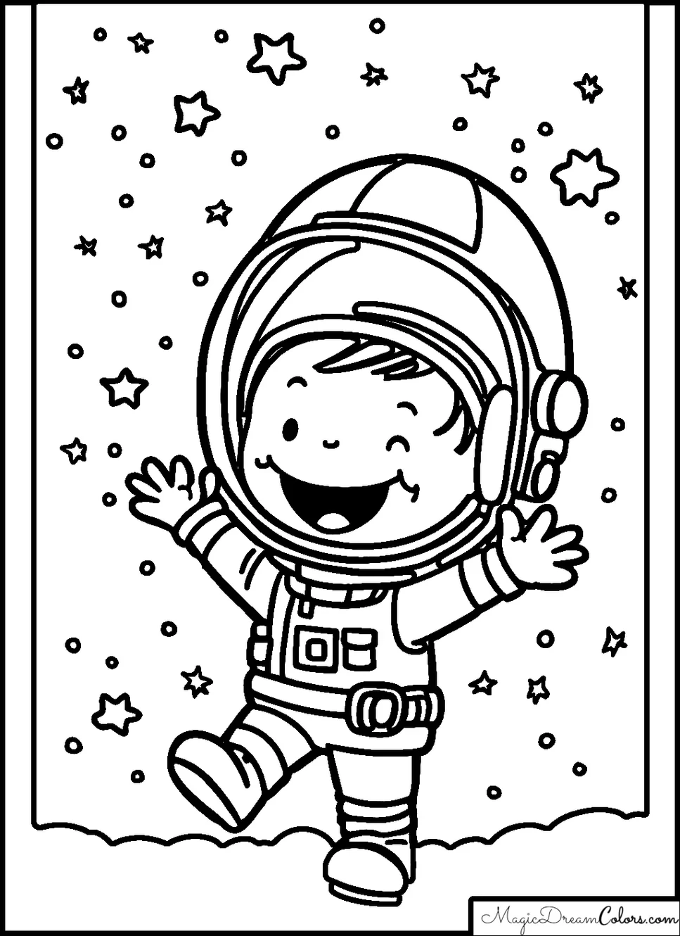 Ausmalbild kostenlos Astronaut | | MagicDreamColors